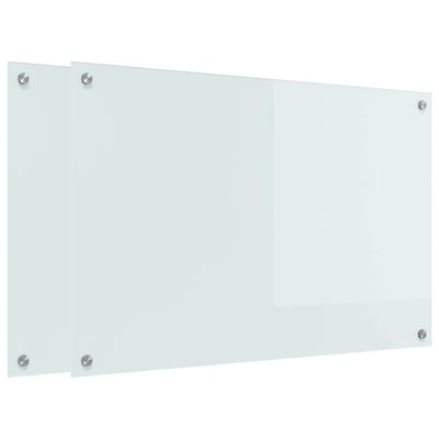 Vidaxl keuken achterwand 2 pcs wit 90 x 60 cm gehard glas