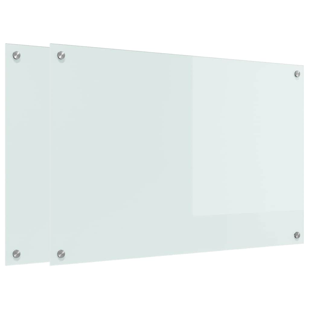 Vidaxl keuken achterwand 2 pcs wit 90 x 60 cm gehard glas
