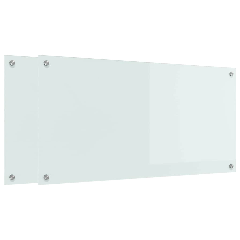 Vidaxl keuken achterwand 2 pcs wit 100 x 50 cm gehard glas