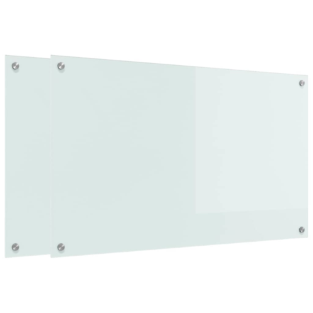 Vidaxl keuken achterwand 2 pcs wit 100 x 60 cm gehard glas