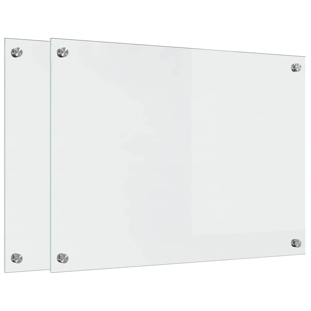 VidaXL pared trasera de cocina 2 piezas vidrio templado transparente 70 x 50 cm