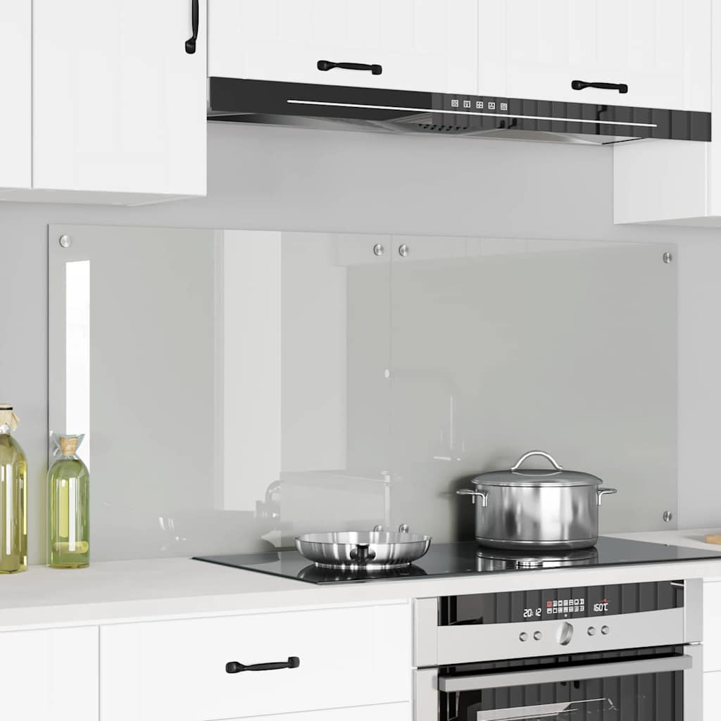 VidaXL pared trasera de cocina 2 piezas vidrio templado transparente 70 x 60 cm