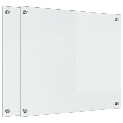Vidaxl keuken achterwand 2 pcs doorzichtig 70 x 60 cm gehard glas