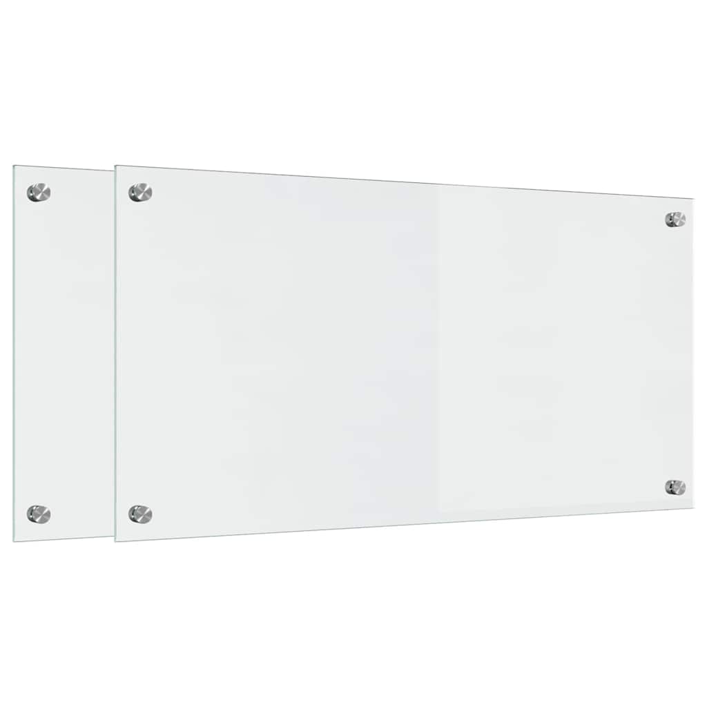 VidaXL pared trasera de cocina 2 piezas vidrio templado transparente 80 x 40 cm