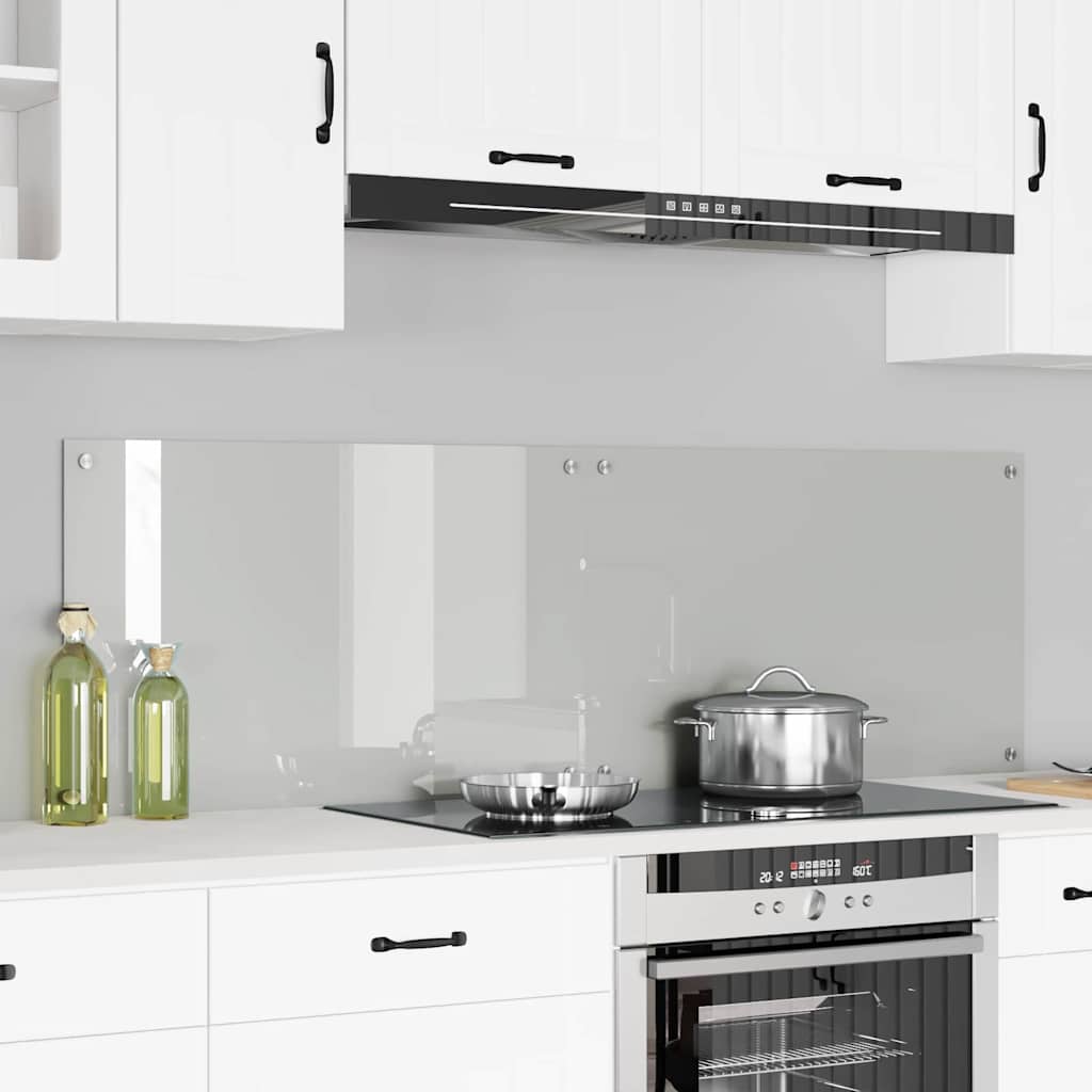 Parete posteriore cucina VidaXL 2 pz in vetro temperato trasparente 80 x 50 cm