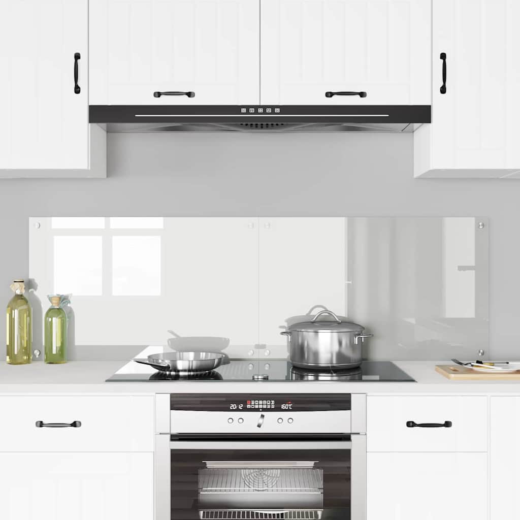 VidaXL pared trasera de cocina 2 piezas vidrio templado transparente 80 x 50 cm