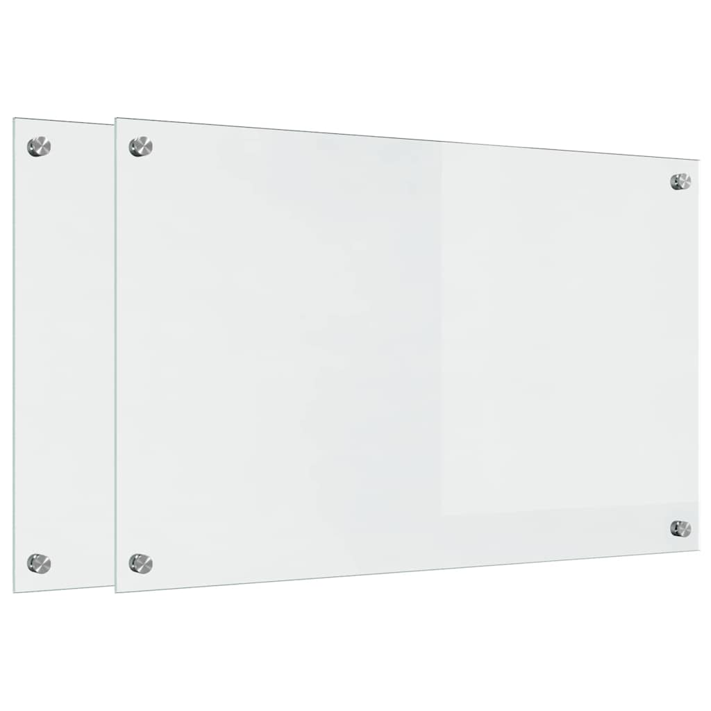 VidaXL pared trasera de cocina 2 piezas vidrio templado transparente 80 x 50 cm
