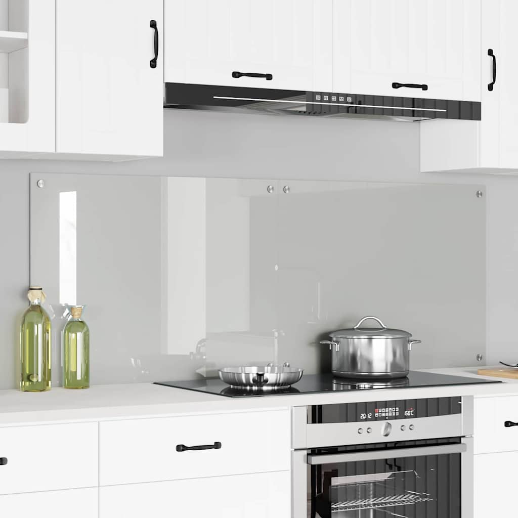 VidaXL pared trasera de cocina 2 piezas vidrio templado transparente 80 x 60 cm