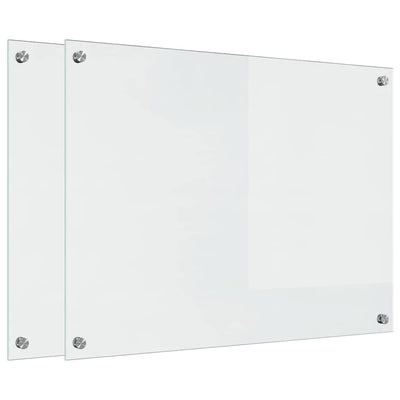 Vidaxl keuken achterwand 2 pcs doorzichtig 80 x 60 cm gehard glas
