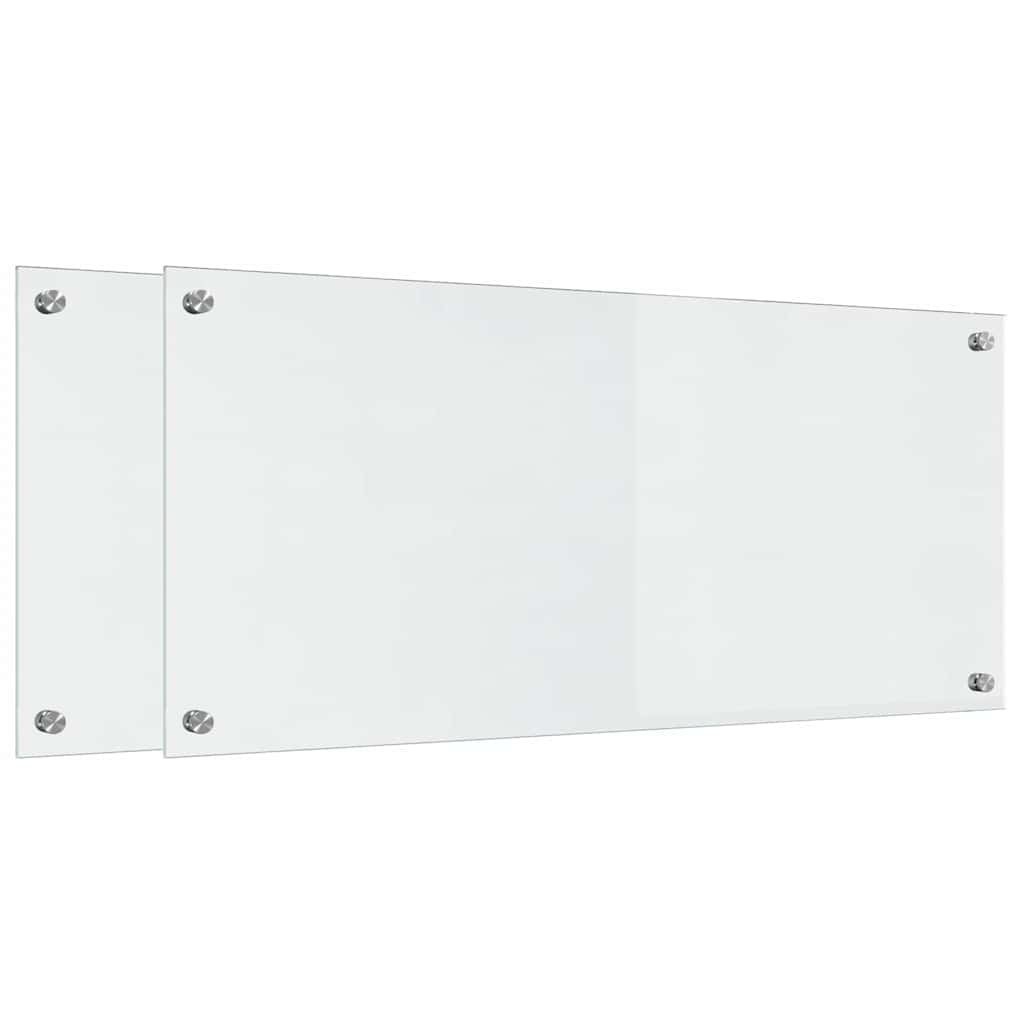 VidaXL pared trasera de cocina 2 piezas vidrio templado transparente 90 x 40 cm