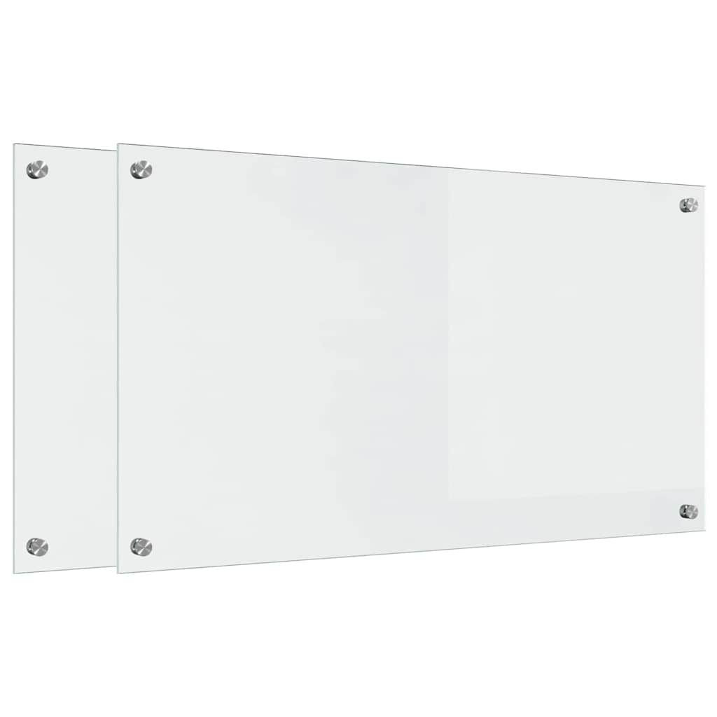 VidaXL pared trasera de cocina 2 piezas vidrio templado transparente 90 x 50 cm