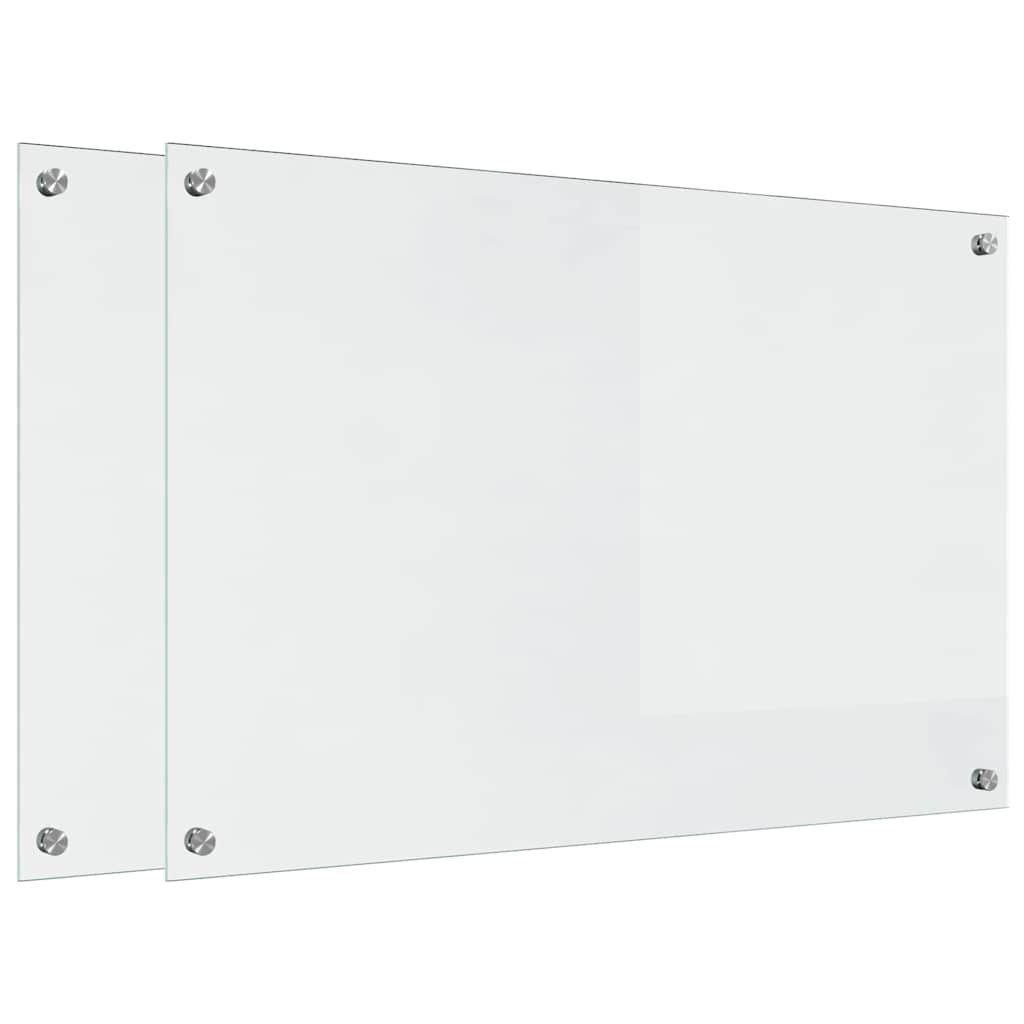 Vidaxxl pared trasera de cocina 2 piezas cristal templado transparente 90 x 60 cm