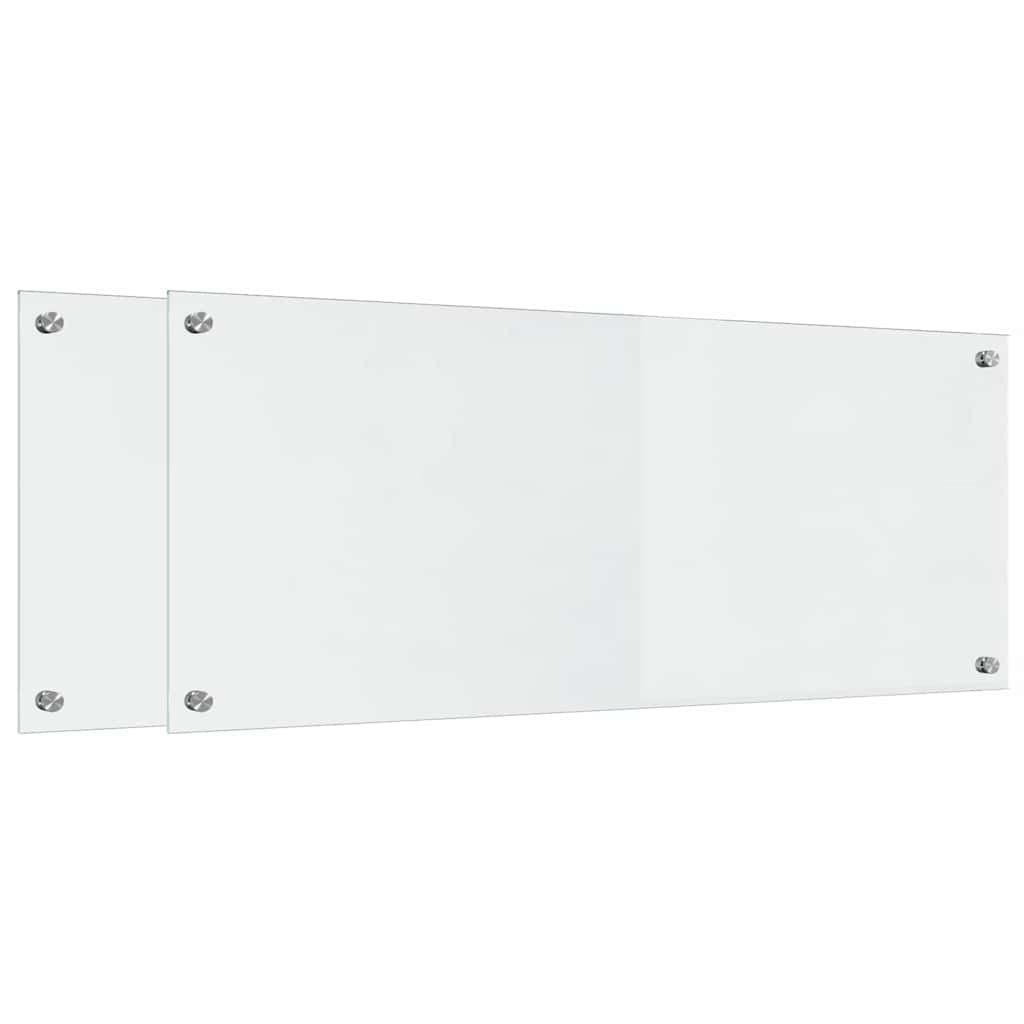 VidaXL pared trasera de cocina 2 piezas vidrio templado transparente 100 x 40 cm