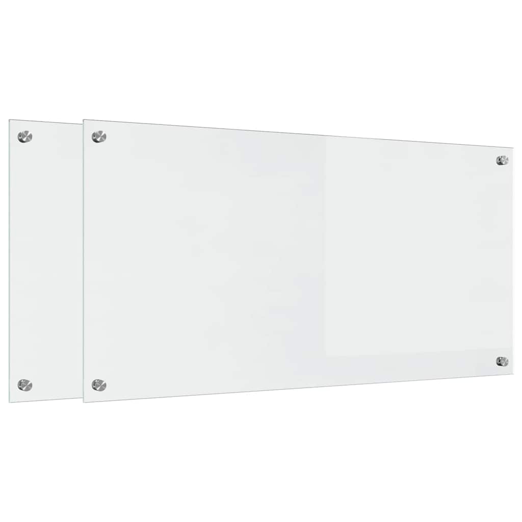 VidaXL pared trasera de cocina 2 piezas vidrio templado transparente 100 x 50 cm