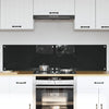 Parete posteriore cucina Vidaxxl 2 pezzi in vetro temperato nero 80 x 40 cm