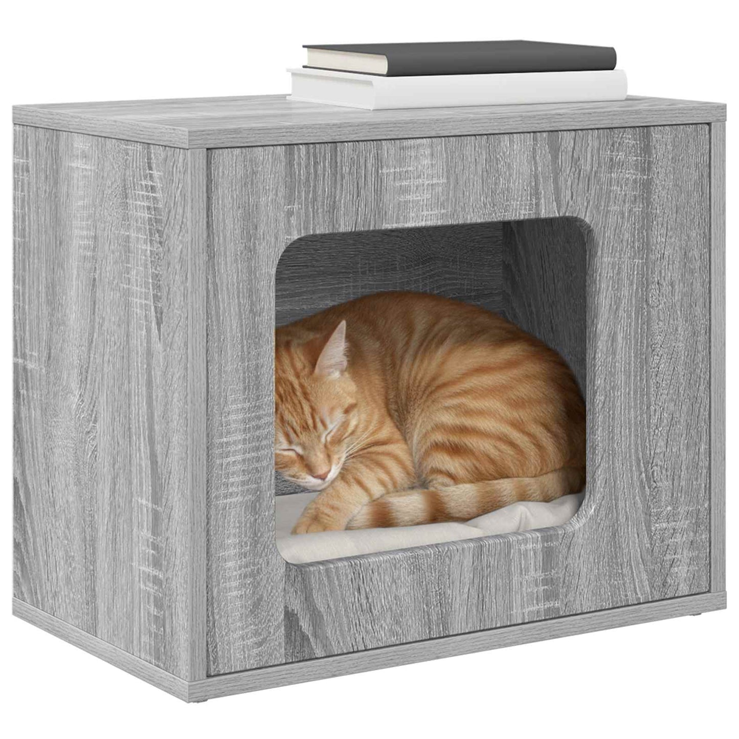 Casa para gatos vidaxl gris sonoma 51 x 30 x 42,5 cm madera artesanal