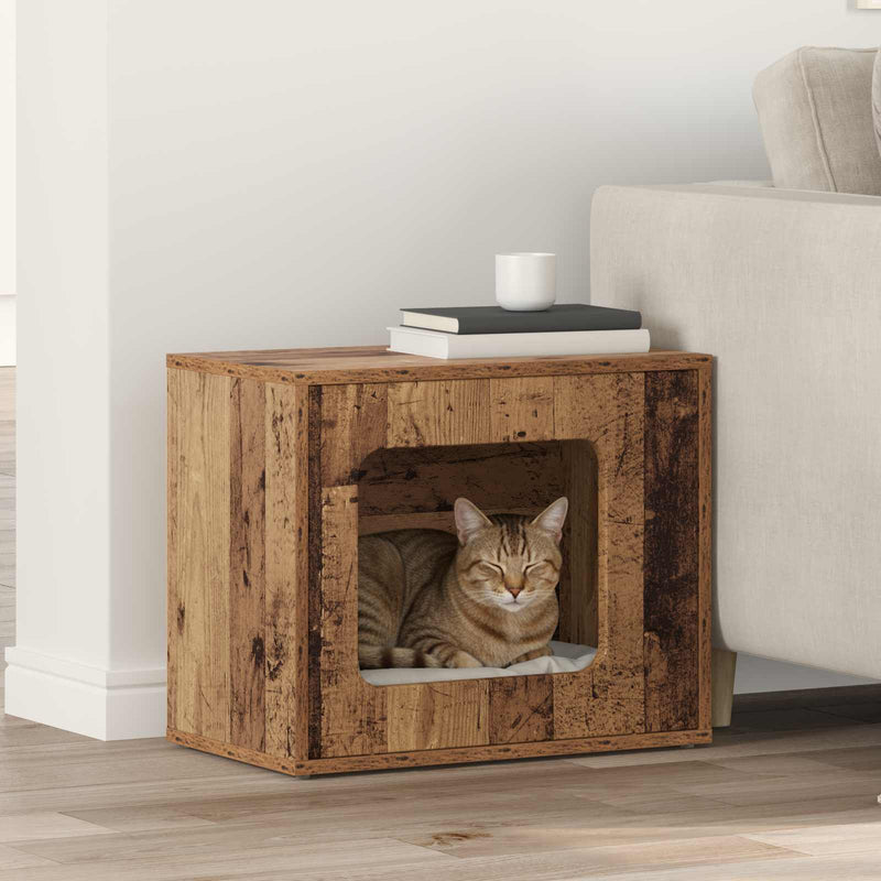 Casa para gatos vidaxxl madera vieja 51 x 30 x 42,5 cm madera procesada