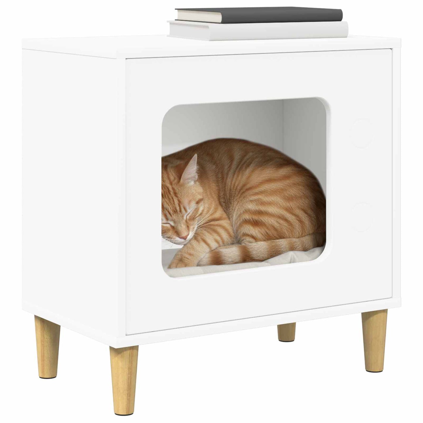 Casa para gatos vidaxx blanca 51 x 30 x 52 cm madera contrachapada