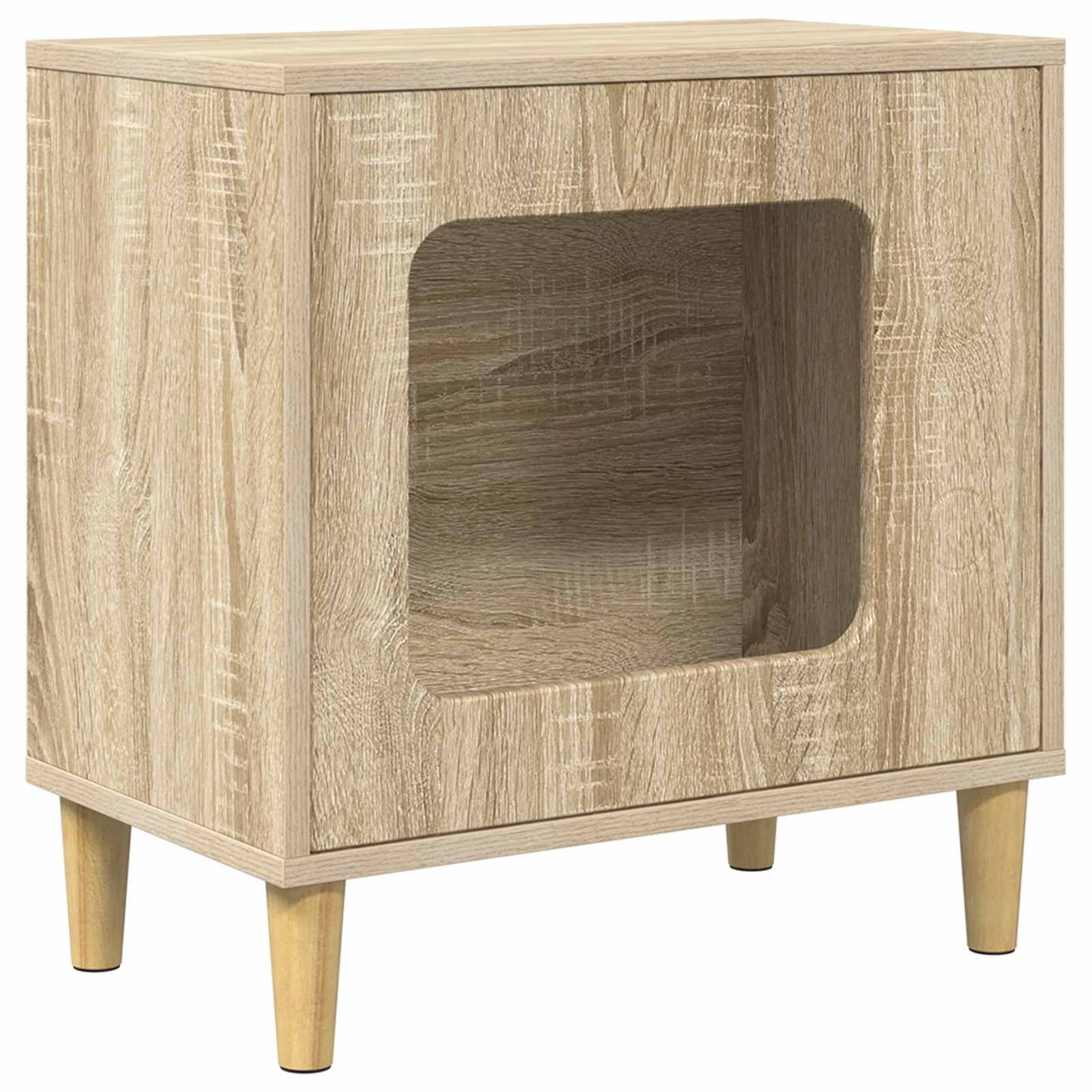 Vidaxl casa para gatos sonoma 51 x 30 x 52 cm madera artesanal