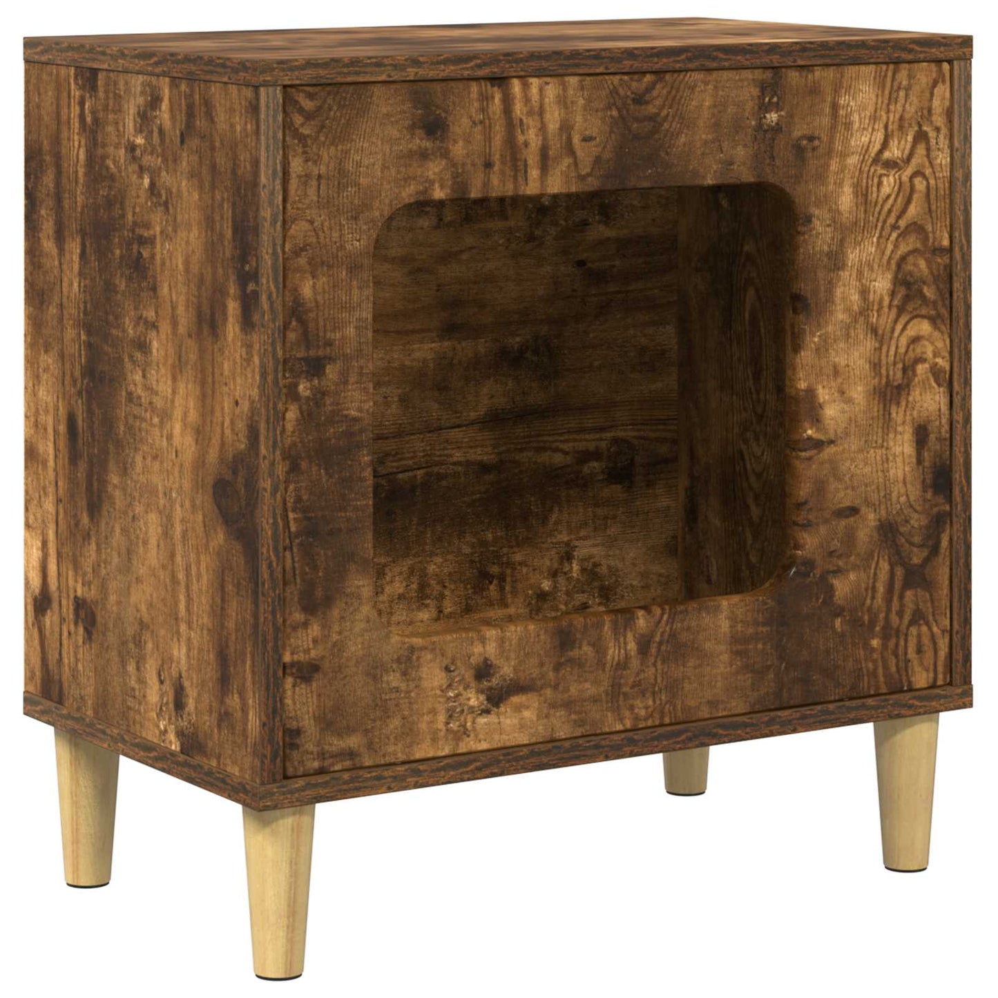 Casa para gatos Vidaxxl roble ahumado 51 x 30 x 52 cm madera procesada