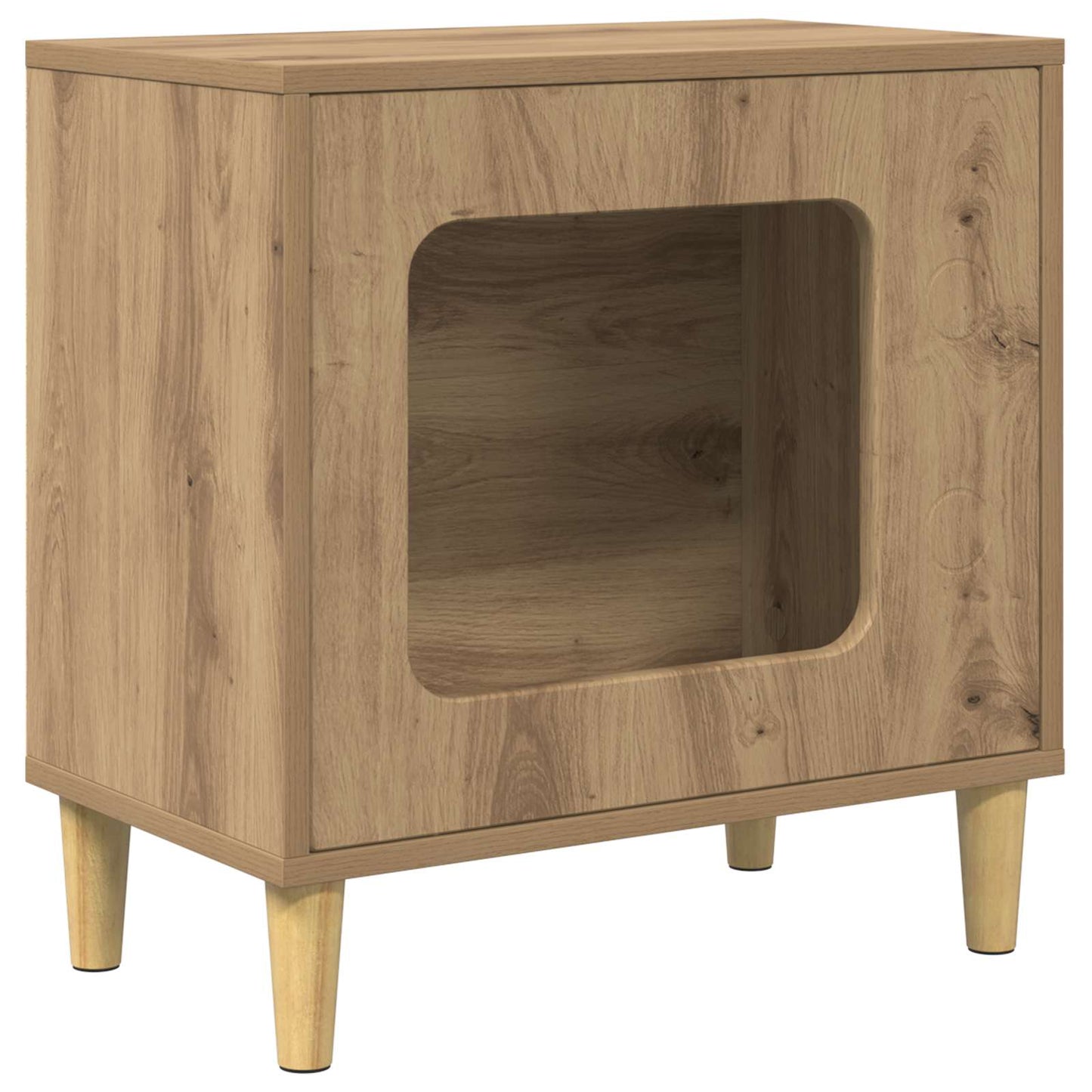 Casa para gatos vidaxxl roble artesanal 51 x 30 x 52 cm madera contrachapada