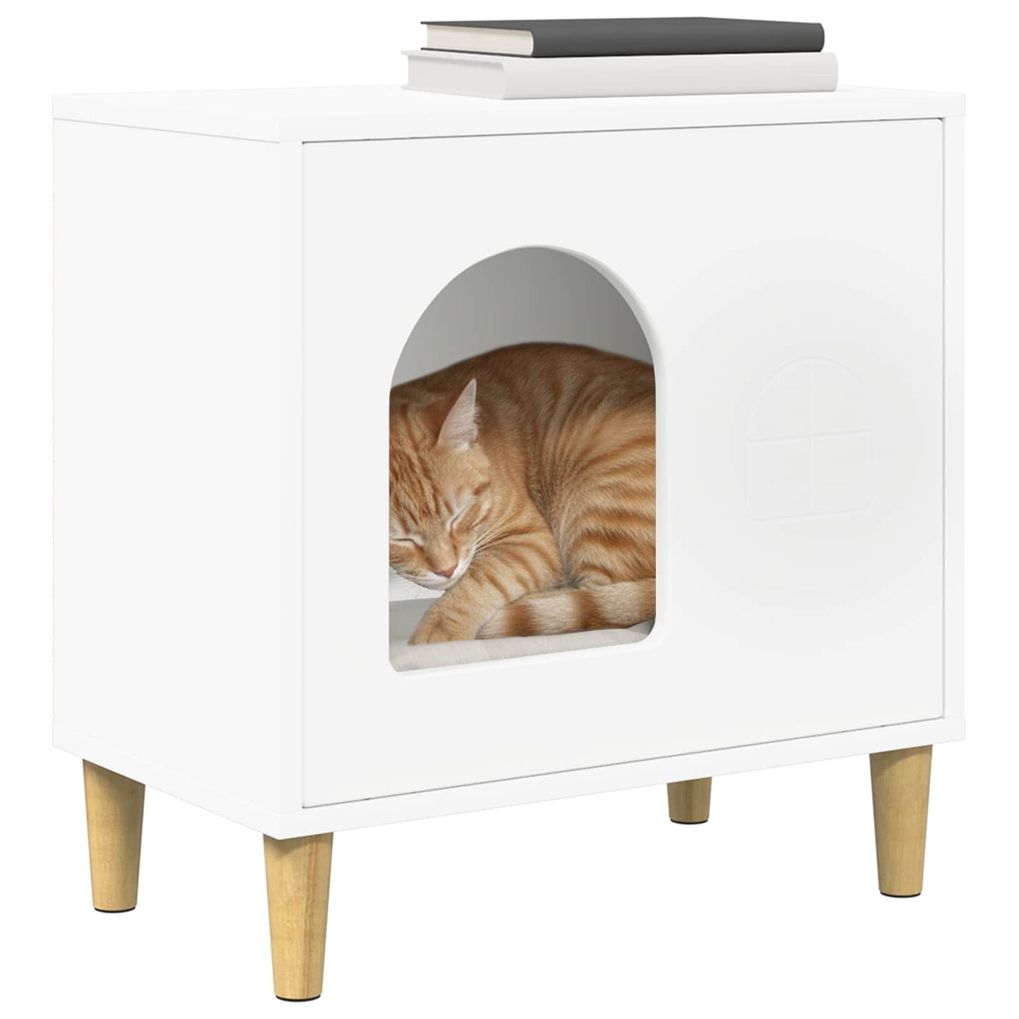Casa para gatos vidaxx blanca 51 x 30 x 52 cm madera contrachapada