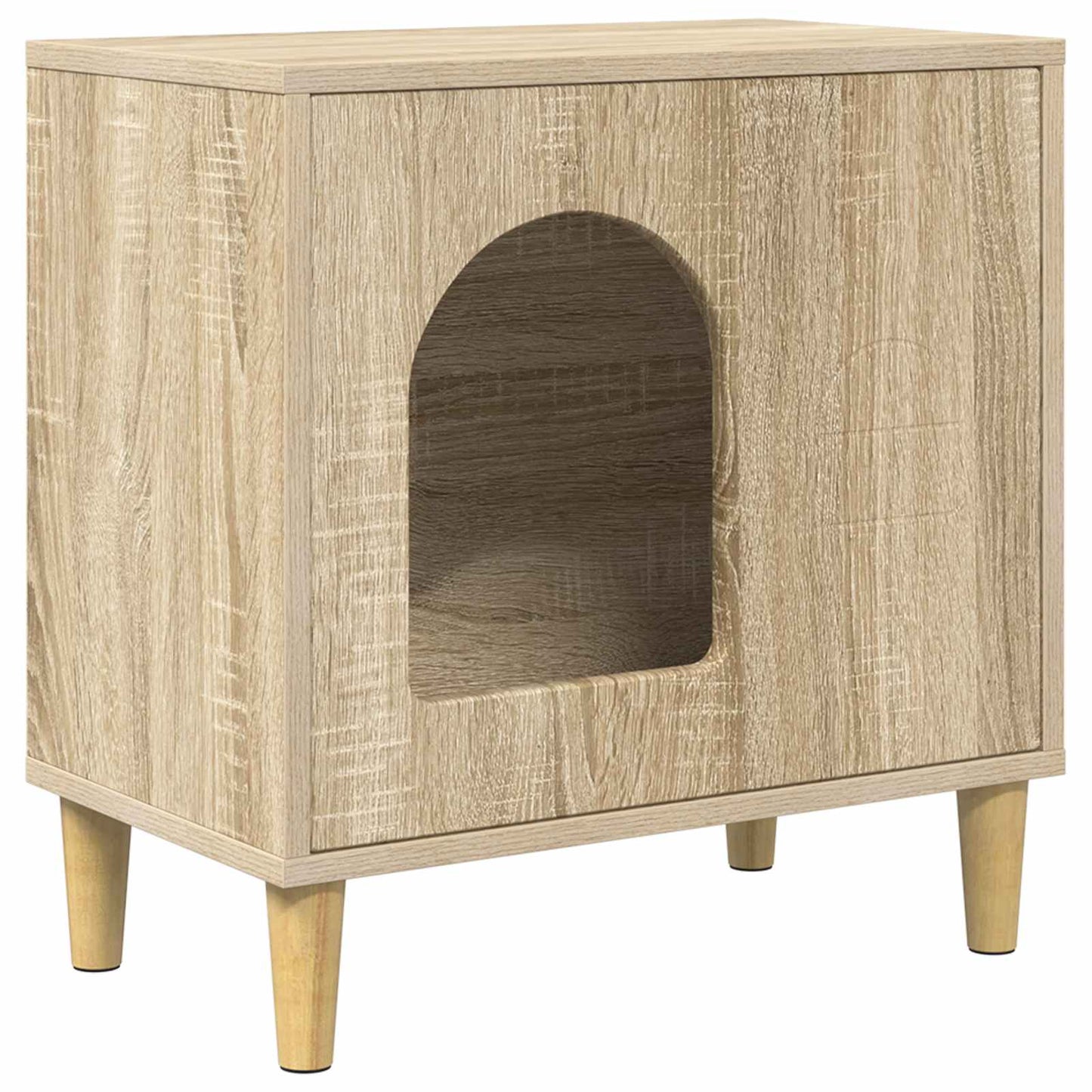 Vidaxl casa para gatos sonoma 51 x 30 x 52 cm madera artesanal