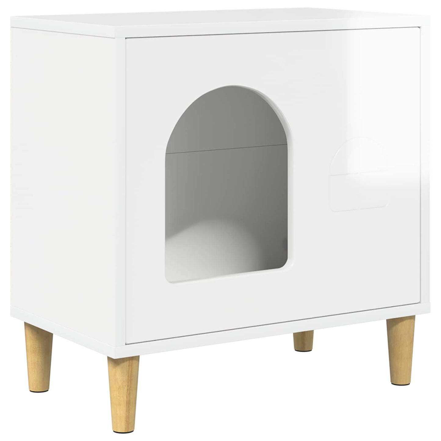 Casa para gatos vidaxxl blanco brillo 51 x 30 x 52 cm acabado madera