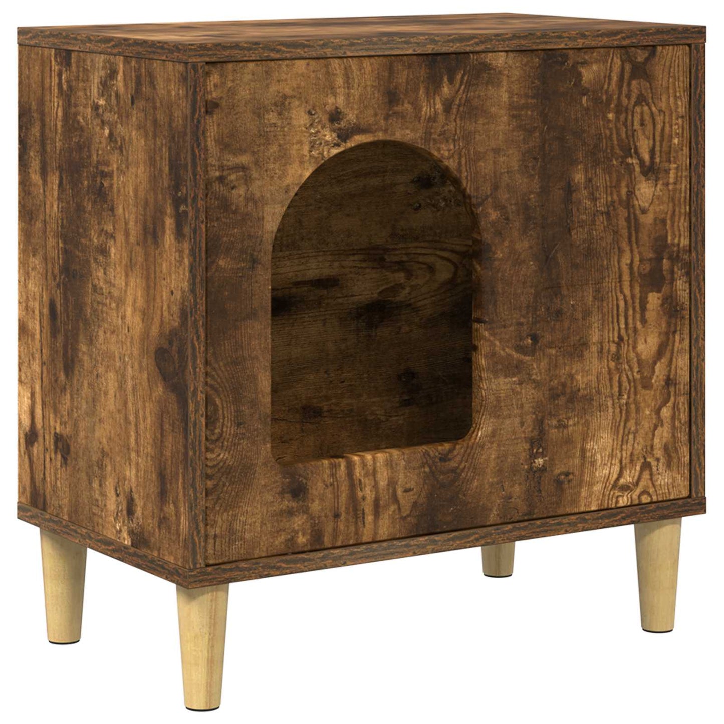 Casa para gatos Vidaxxl roble ahumado 51 x 30 x 52 cm madera procesada