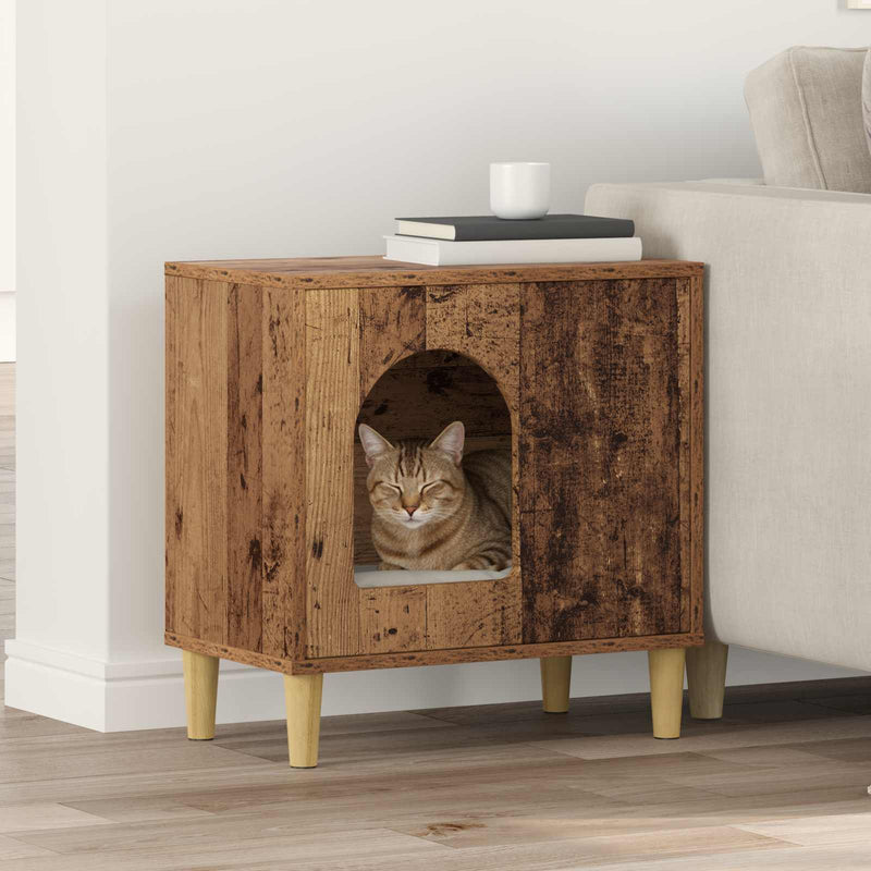 Casa para gatos vidaxxl madera vieja 51 x 30 x 52 cm madera procesada