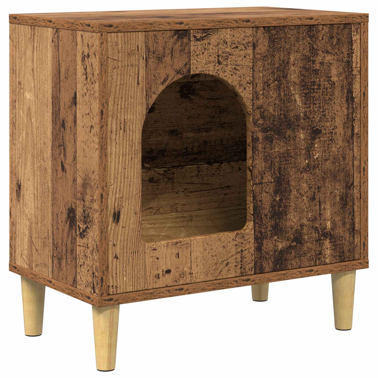 Casa para gatos vidaxxl madera vieja 51 x 30 x 52 cm madera procesada