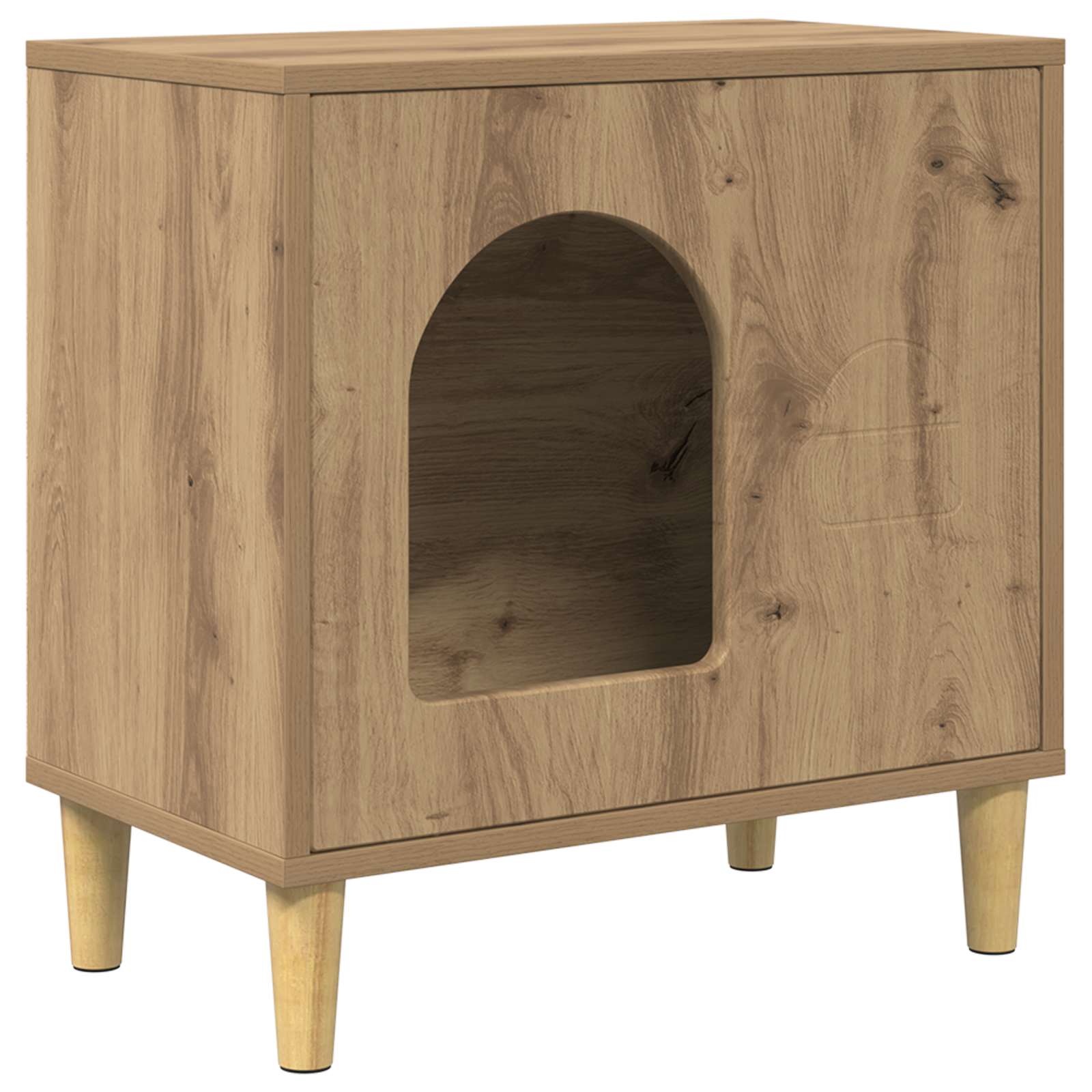 Vidaxl kattenhuis ambachtelijk eiken 51 x 30 x 52 cm bewerkt hout