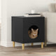 Casa para gatos vidaxxl negra 42,5 x 40 x 53 cm de madera artesanal