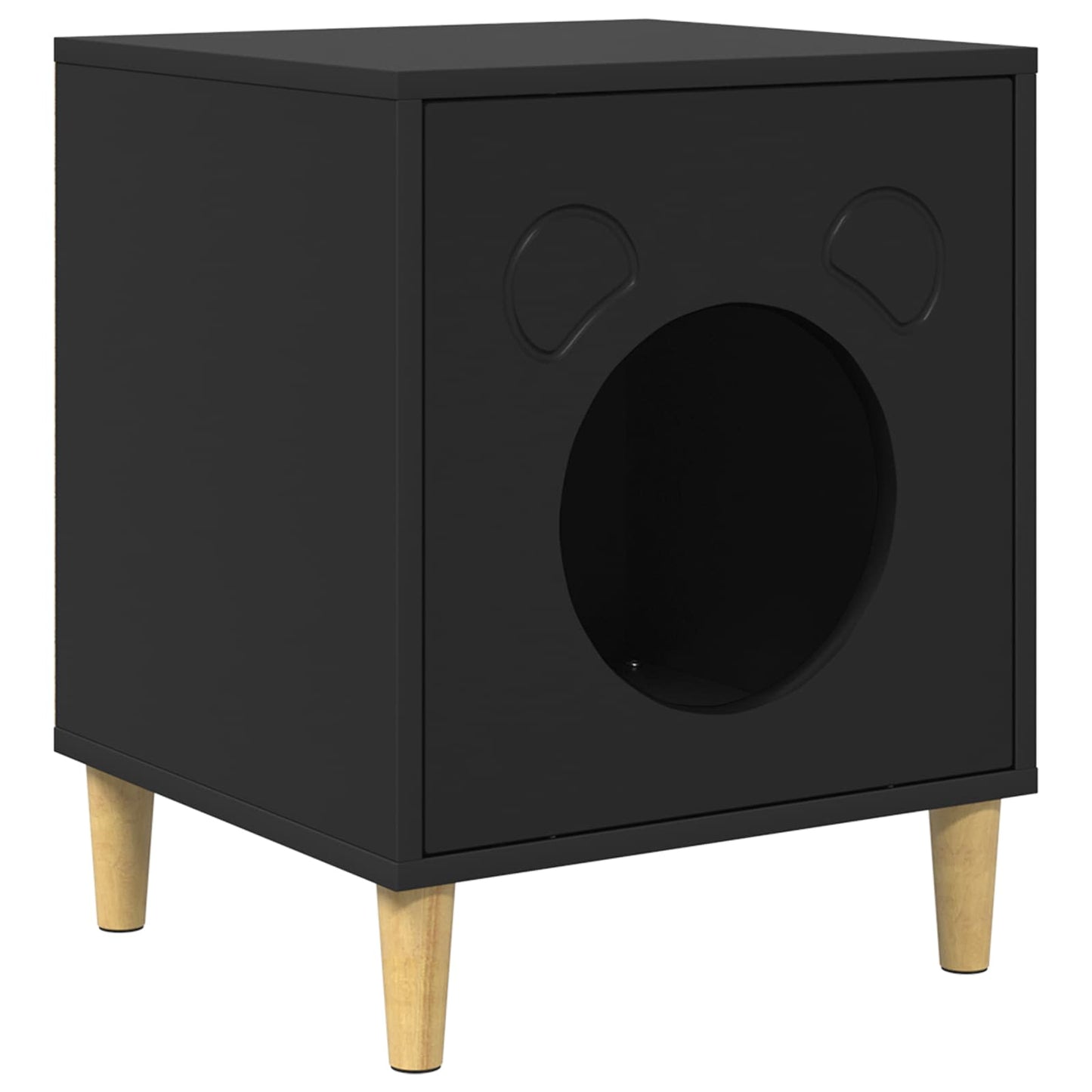 Casa para gatos vidaxxl negra 42,5 x 40 x 53 cm de madera artesanal