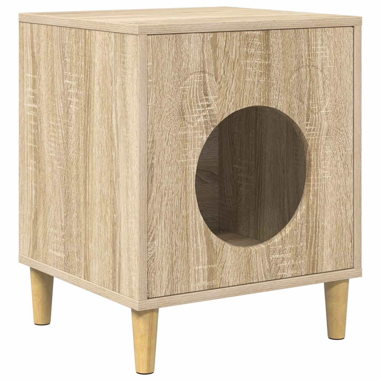 Casa para gatos vidaxl sonoma 42,5 x 40 x 53 cm madera artesanal