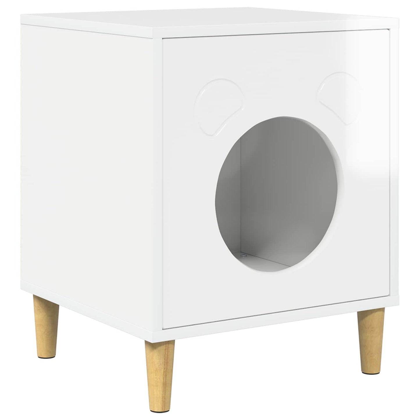 Casa para gatos vidaxxl blanco brillo 42,5 x 40 x 53 cm acabado madera