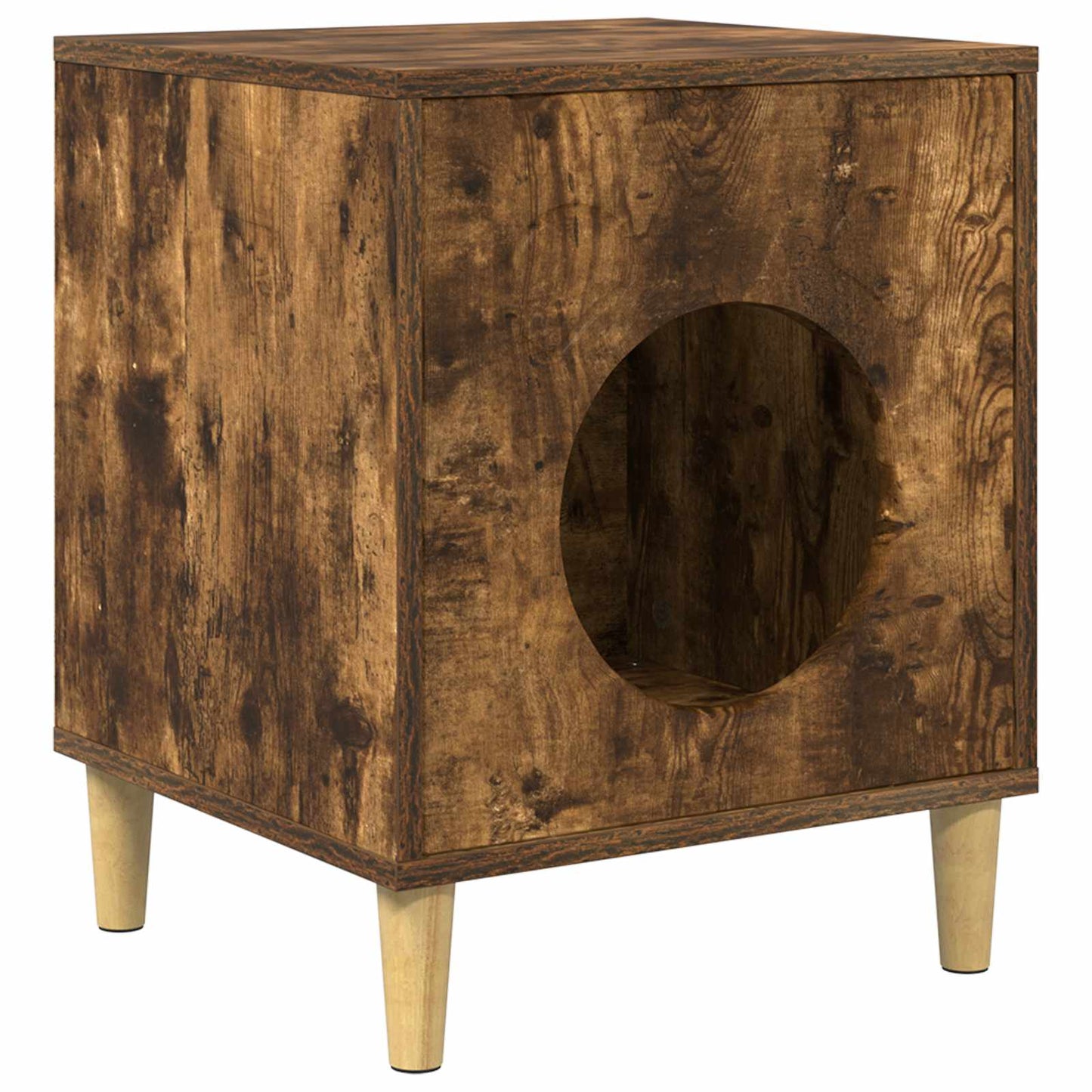 Casa para gatos Vidaxxl roble ahumado 42,5 x 40 x 53 cm madera procesada