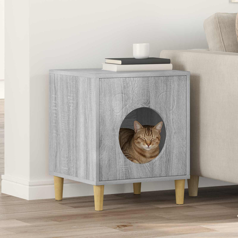 Vidaxl cuccia per gatti grigia Sonoma 42,5 x 40 x 53 cm in legno composito