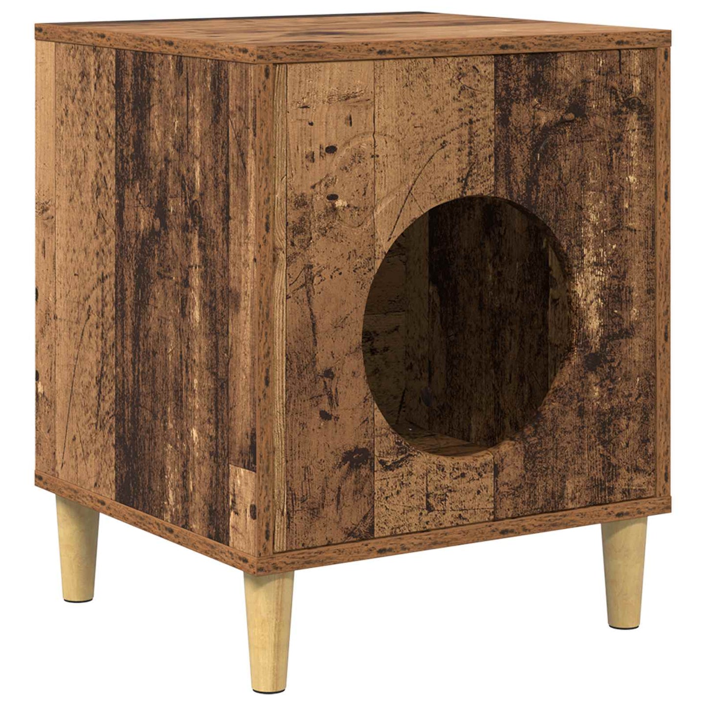 Casa para gatos vidaxxl madera vieja 42,5 x 40 x 53 cm madera procesada