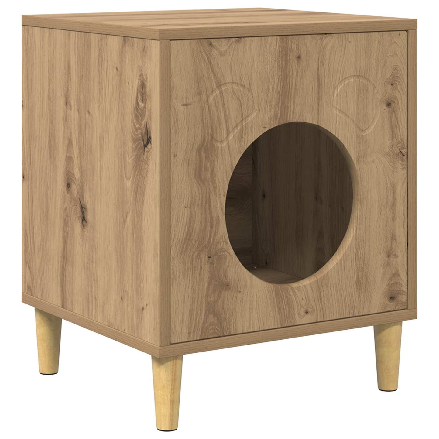 Casa para gatos vidaxxl roble artesanal 42,5 x 40 x 53 cm madera contrachapada