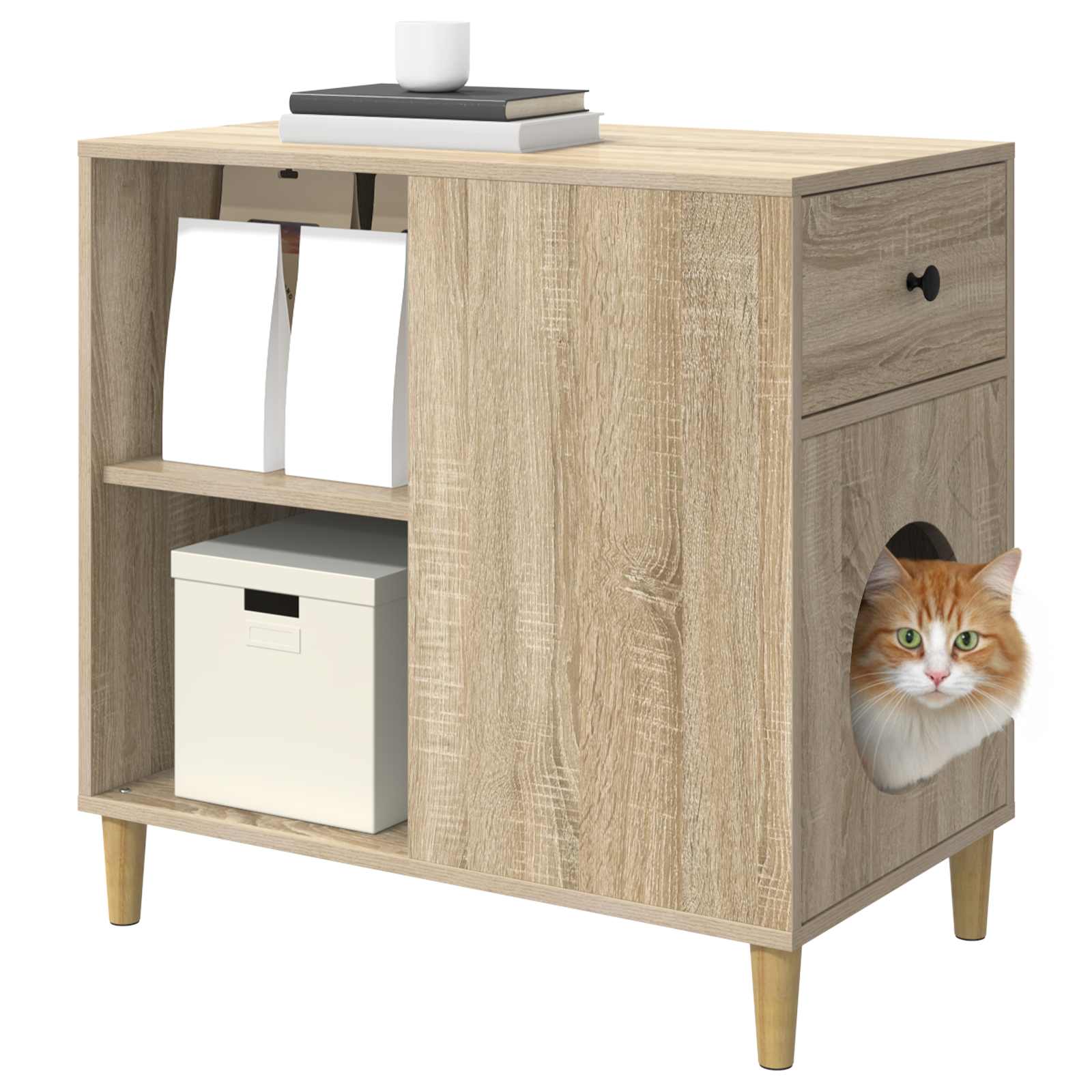 Vidaxl kattenhuis sonoma 72 x 42,5 x 70 cm bewerkt hout