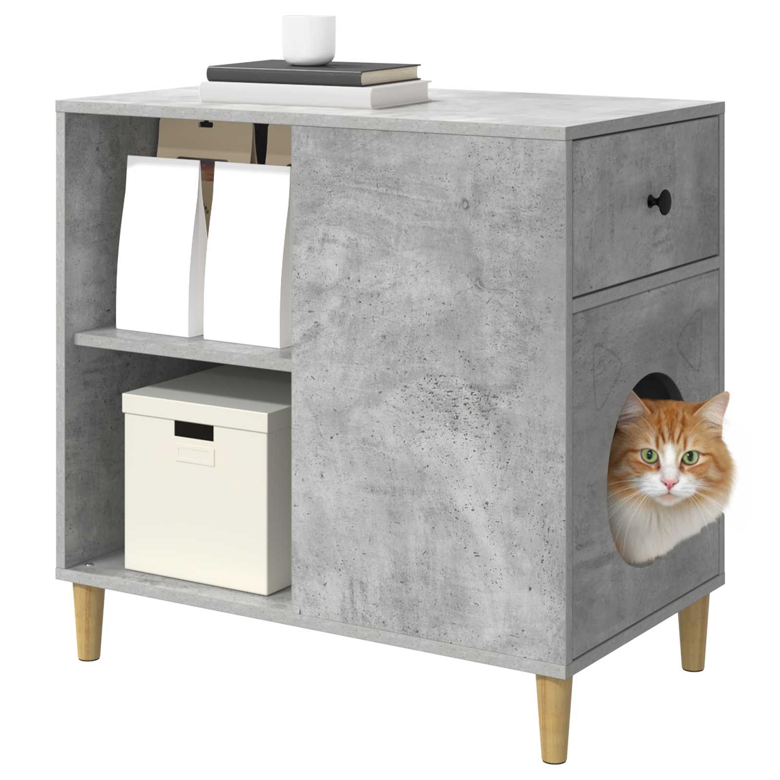Casa para gatos Vidaxx hormigón 72 x 42,5 x 70 cm madera procesada