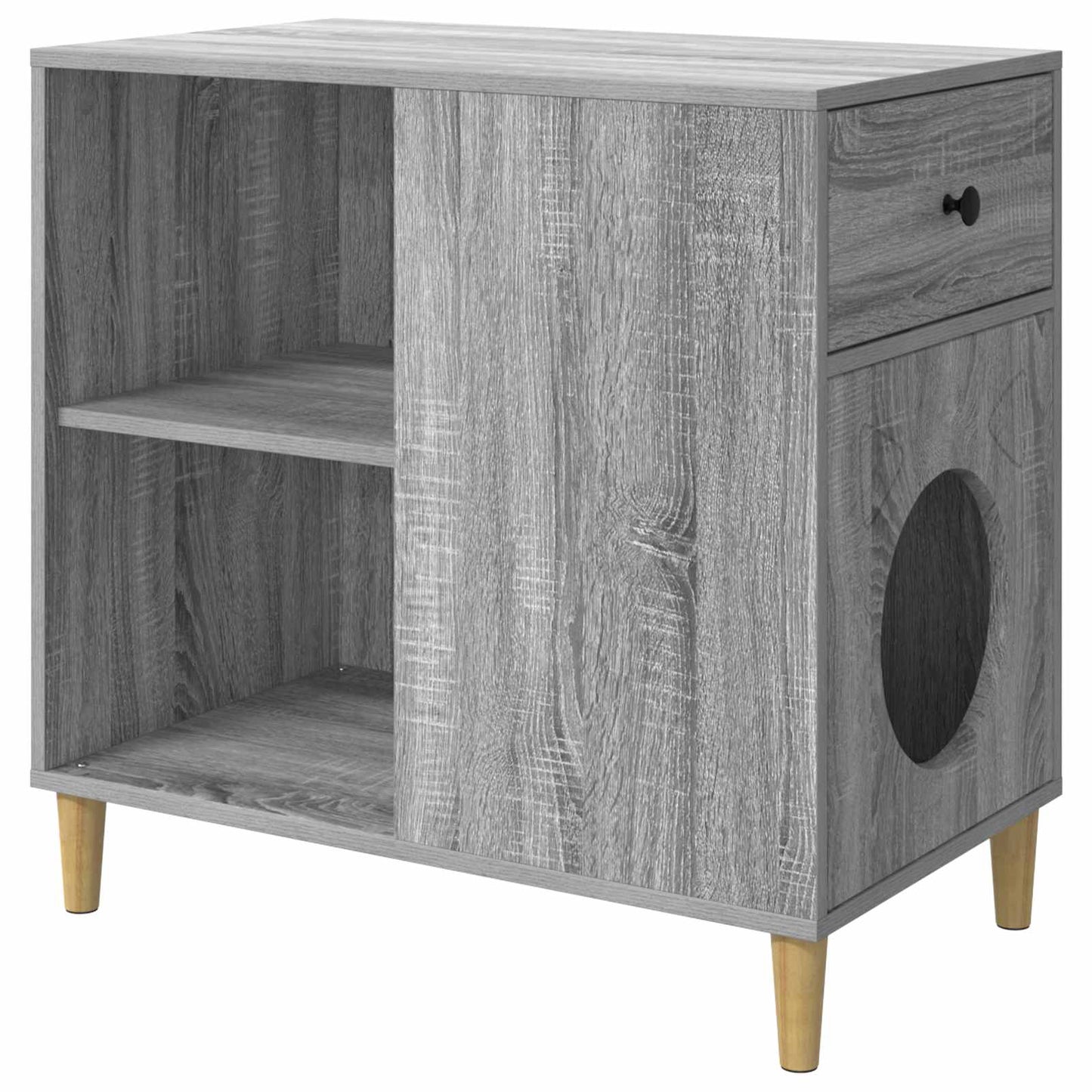 Casa para gatos vidaxl gris sonoma 72 x 42,5 x 70 cm madera artesanal