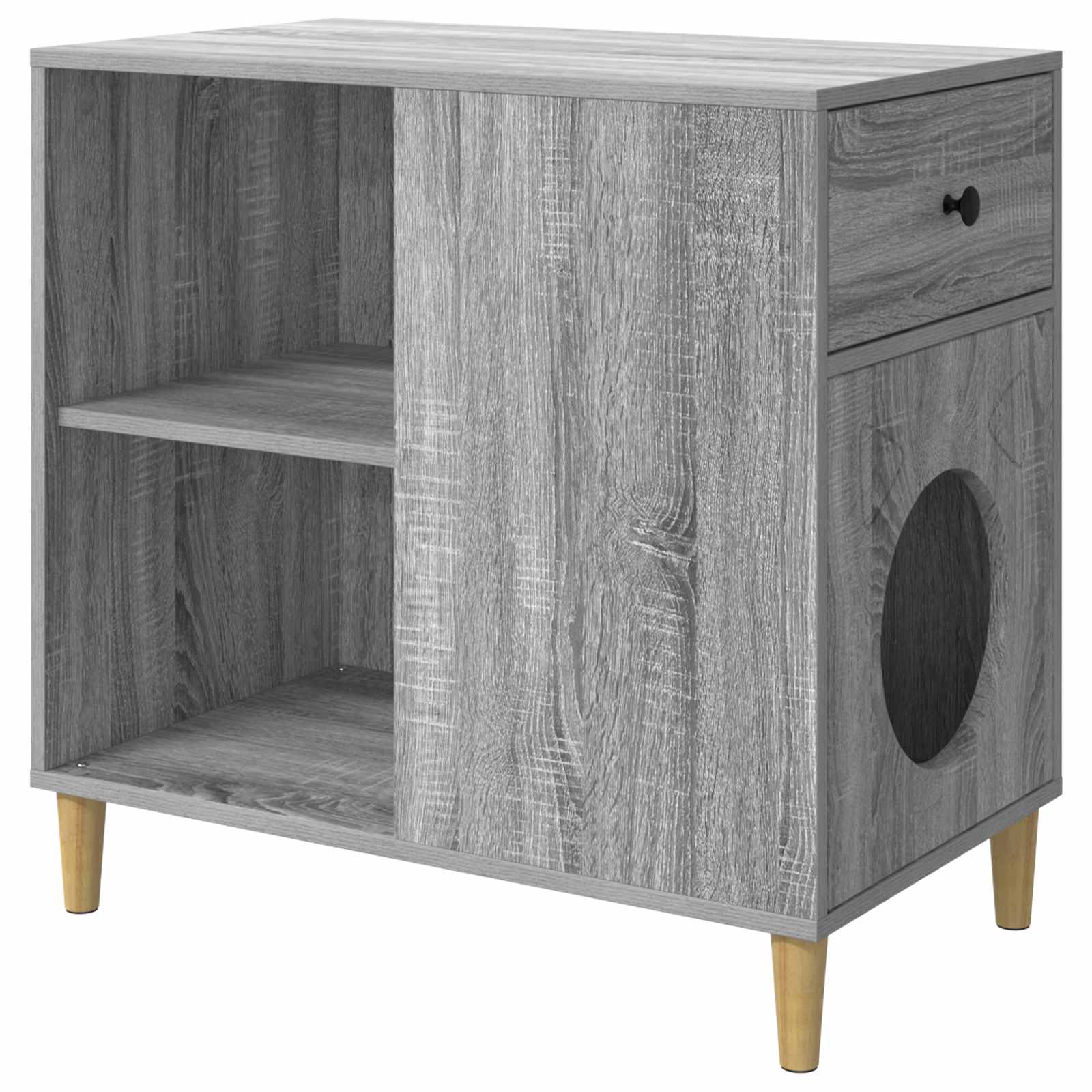 Vidaxl kattenhuis grijs sonoma 72 x 42,5 x 70 cm bewerkt hout