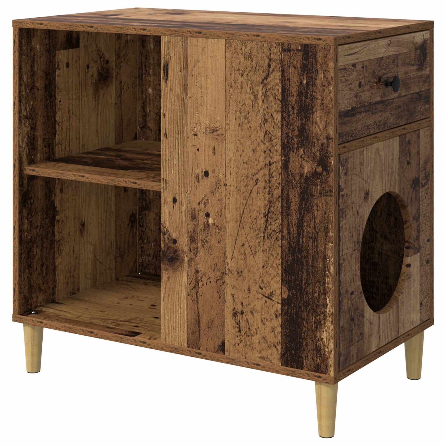 Vidaxxl casa para gatos madera vieja 72 x 42,5 x 70 cm madera procesada