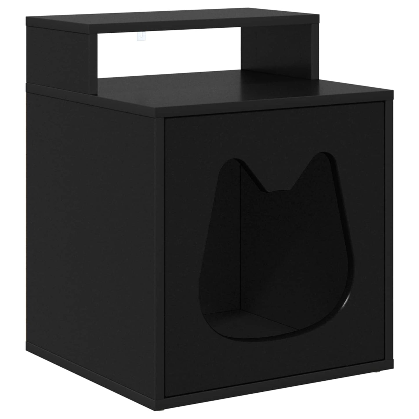 Casa para gatos vidaxxl negra 42,5 x 40 x 53,5 cm madera artesanal