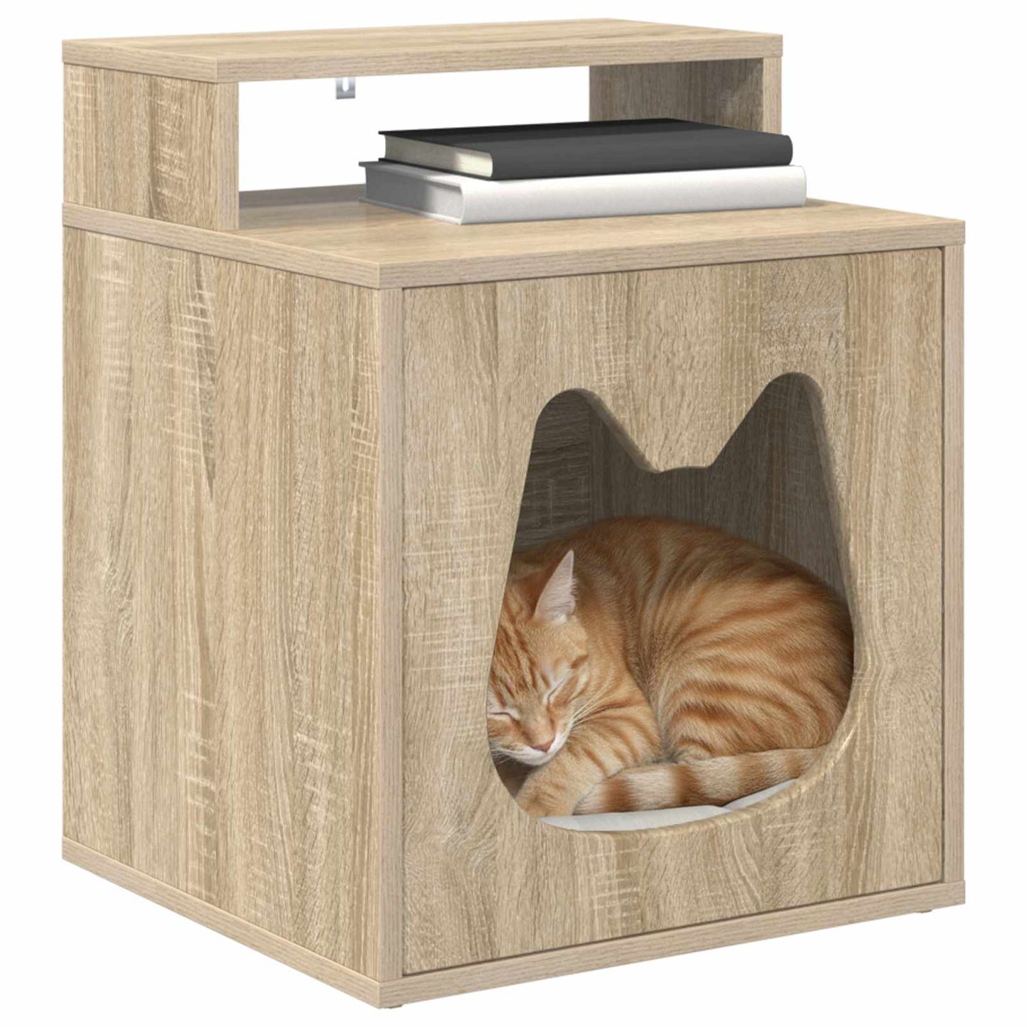Casa para gatos vidaxl sonoma 42,5 x 40 x 53,5 cm madera artesanal