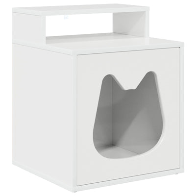 Casa para gatos vidaxxl blanco brillo 42,5 x 40 x 53,5 cm acabado madera