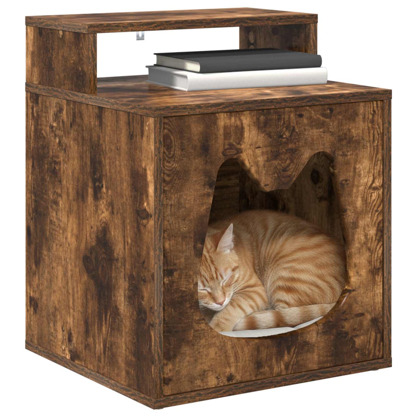 Vidaxxl cat house smoked oak 42.5 x 40 x 53.5 cm processed wood