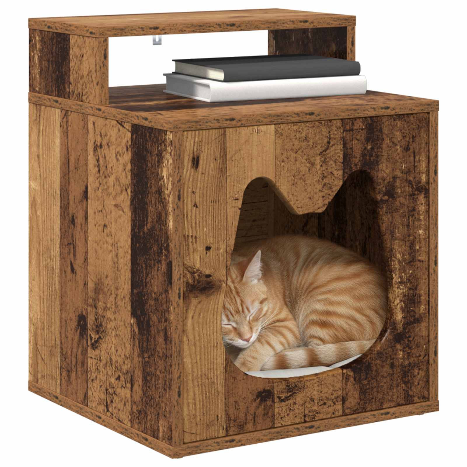 Vidaxl kattenhuis oudhout 42,5 x 40 x 53,5 cm bewerkt hout